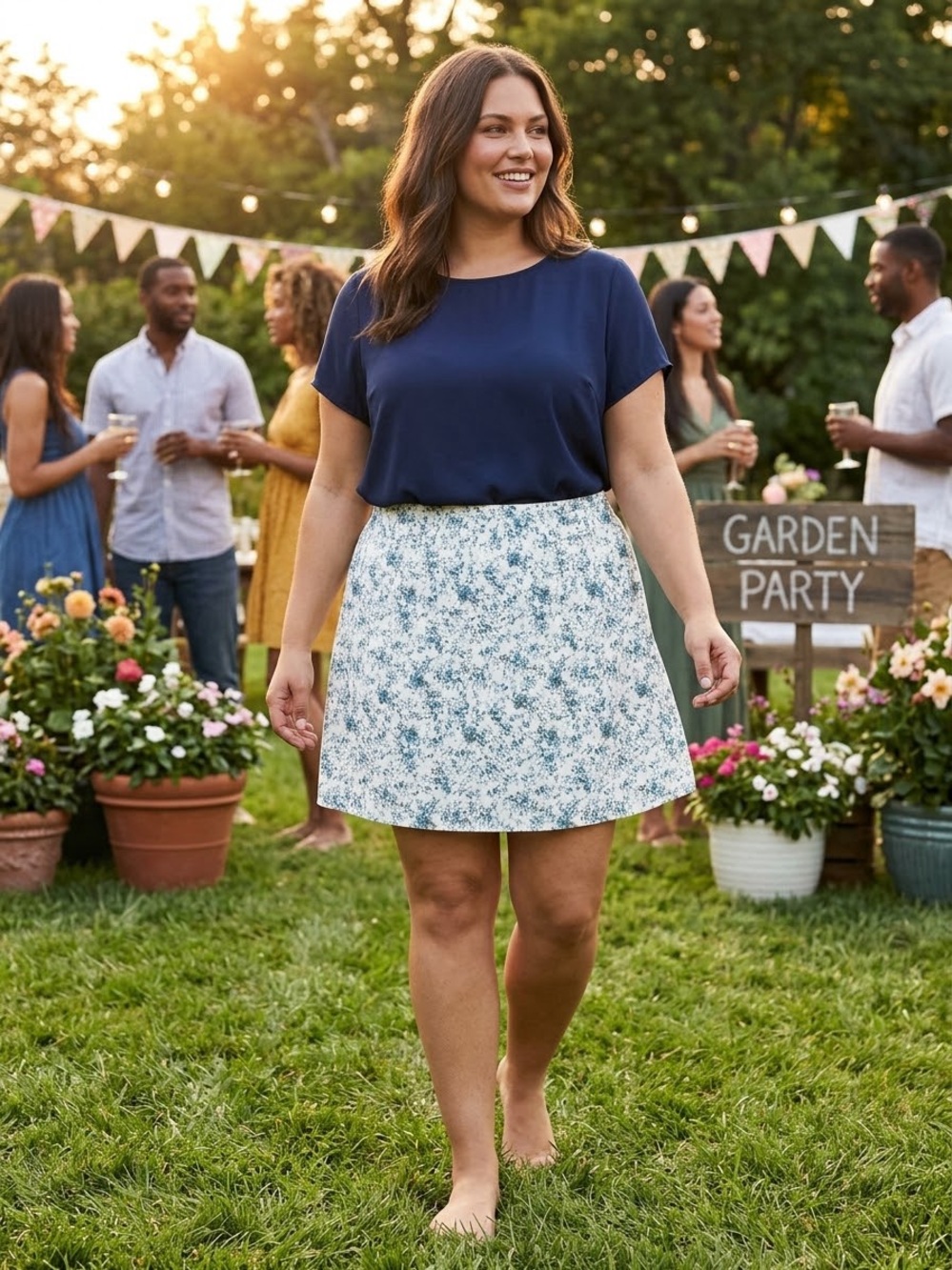 Floral A-Line Mini Skirt
